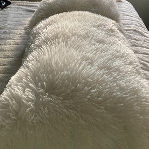 Two white fluffy accent/bedroom pillows LIKE NEW